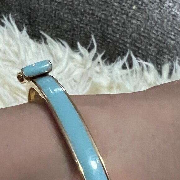 RARE New Kate Spade 2014 Take A Bow “EMULATES TIFFANY BLUE COLOR”Plated Bracelet - Picture 4 of 8